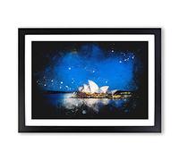 Sydney Opera House Paint Splash Framed Print | A2 Black Framed Wall Art | Ready to Hang | Modern Nature Picture | Living Room Bedroom Lounge Office