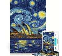 Sydney Opera House Starry Night 1000 Piece Jigsaw Puzzles for Adults Jigsaw Memory Lift Slow Enjoy Image Assembly Creative Gift (50x75cm)