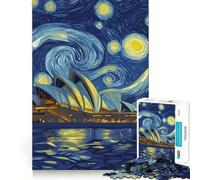 Sydney Opera House Starry Night 1000 Piece Jigsaws for Teenagers Puzzle Strong Logic Toy Relaxed Mind Clear Edge Bday Surprise (38x26cm)