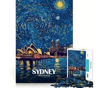 Sydney Opera House Starry Night Jigsaw Puzzles for Teenagers 1000 Pieces Raise Memory Slow Enjoy Clean Edge (38x52cm)