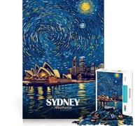 Sydney Opera House Starry Night Puzzles for Adults 1000 Pieces Brain Challenge Toy Calm Mind Clear Cut Art Collection Piece (50x75cm)