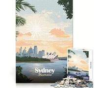 Sydney Opera House Sunset 1000 Pieces Jigsaws Adults Puzzles Gifts Thought Training Peaceful Fun Uniform Cut Art Xmas Gift (50x75cm)