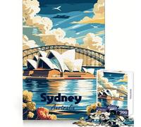 Sydney Opera House Travel Poster Teenagers 1000 Piece Jigsaw Puzzle Mind Exercise Toy Group Play Precision Cut Festival Gift (38x52cm)
