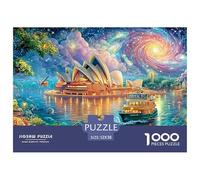 Sydney Opera House Under A Cosmic Night Sky, with A Ferry 1000-Piece Jigsaw Puzzle Dream Building - Brain Training Game for Adults & Kids 52x38cm/1000pcs