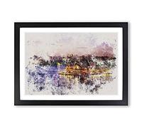 Sydney Opera House Vol.2 Watercolour Framed Print | A2 Black Framed Wall Art | Ready to Hang | Modern Historical Picture | Living Room Bedroom Lounge Office