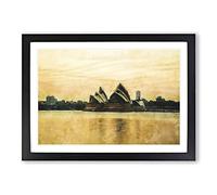 Sydney Opera House Vol.3 Painting Framed Print | A2 Black Framed Wall Art | Ready to Hang | Modern Historical Picture | Living Room Bedroom Lounge Office
