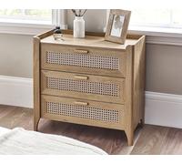 Sydney - Rattan 3 Drawer Chest of Drawers - Oak - Wooden - Happy Beds