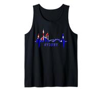 Sydney Skyline Heartbeat Australia Lover Opera House Aussie Tank Top