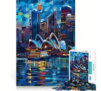 Sydney Skyline Night 1000 Piece Jigsaws for Adults Puzzle Intellect Toy Relaxing Fun Quality Cut Fine Art Piece (50x75cm)