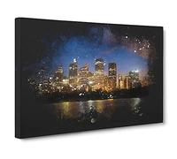 Sydney Skyline Vol.2 Paint Splash Canvas Print for Living Room Bedroom Home Office Décor, Wall Art Picture Ready to Hang, 30 x 20 Inch (76 x 50 cm)