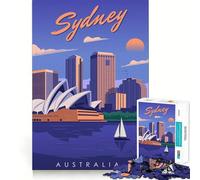 Sydney Travel POSTER CITY 1000 Piece Jigsaw Puzzles for Adults Jigsaw Memory Lift Slow Enjoy Image Assembly Creative Gift (38x26cm)
