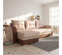 Sydney Universal Corner Sofa With Sleeping Function Beige And Brown