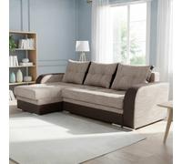 Sydney Universal Corner Sofa With Sleeping Function Melange Beige And Brown