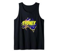 Sydney with Vintage Kangaroo and Flag Australia Souvenir Tank Top