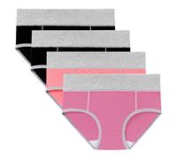 SYDUZAX 4 Pack Women Menstrual Period Underwear, Leak Proof Period Pants Comfortable High Waisted Panties Cotton Ladies Full Briefs Physiological Heavy Flow Knickers Menstrual Underpants