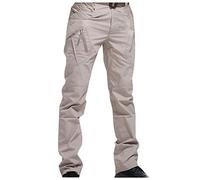 SYDUZAX Combat Trousers for Men UK Stretch Cargo Work Pants Lightweight Quick Dry Hiking Walking Track With Zip Pockets Outdoor Sports Training Gym Workout Khaki
