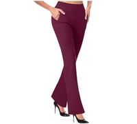 SYDUZAX Flared Trousers Women Bootcut Dress Pants Casual Smart Office Work Pants Plain Suit Trousers Ladies High Waisted Lounge Yoga Pants Business Casual Office Trousers Full Length Bottoms