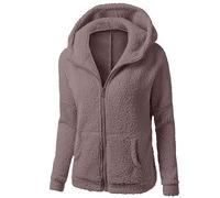 SYDUZAX Fleece Jackets for Women UK Clearance Zip Up Hoodie Sherpa Lined Hooded Sweatshirt Sale Plain Winter Plush Warm Jacket Zipper Coats Open Front Cardigans Ladies Fluffy Hoodies Casual Outwear
