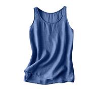 SYDUZAX Linen Tank Tops for Women UK Sleeveless Vest Tops Summer Fashion Cotton Line Baggy Shirt Blouse Plain Swing T-Shirt Retro Vests Casual Loose Solid Tee Tunic for Women UK Plus Size