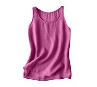 SYDUZAX Linen Tank Tops for Women UK Sleeveless Vest Tops Summer Fashion Cotton Line Baggy Shirt Blouse Plain Swing T-Shirt Retro Vests Casual Loose Solid Tee Tunic for Women UK Plus Size