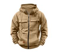 SYDUZAX Military Jackets Men, Tactical Hoodies for Men UK Full Zip Cargo Hooded Sweatshirt Work Combat Jacket Casual Hoody with Multi Pockets Sports Cargo Coats for Outdoor Workout Gym Running