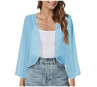 SYDUZAX Summer Cardigan for Women UK Long Sleeve Chiffon Open Front Outwear Trendy Holiday Beach Cover Ups Outwear Tops Lightweight Cardigans Loose Shawl Cardigan Casual Shrug Cardigans