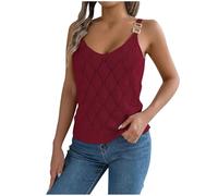 SYDUZAX Tank Tops Women UK,Ladies Crochet Tops Hollow Out Crewneck Knit Camisoles Casual Sleeveless Vests Summer Tshirt Holiday Casual Blouses Tees Cami Vest Tops Elegant Going Out Tops