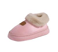 SYDUZAX Women Bootie Slippers Soft Cozy Memory Foam Warm Winter Anti-Slip House Shoes Classic Suede Plush Fleece Lined Shoes with Faux Fur Collar Comfy Fluffy Indoor Outdoor Slipper