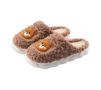 SYDUZAX Women Memory Foam House Slippers Comfy Faux Fur Lined Winter Warm Slippers Cute Animal Fluffy Bedroom Indoor House Shoes Teddy Bears Slide Shoes Fuzzy Plush Fleece Lined Anti-Skid Slipper