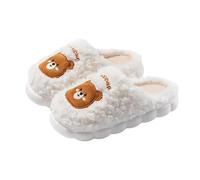 SYDUZAX Women Memory Foam House Slippers Comfy Faux Fur Lined Winter Warm Slippers Cute Animal Fluffy Bedroom Indoor House Shoes Teddy Bears Slide Shoes Fuzzy Plush Fleece Lined Anti-Skid Slipper