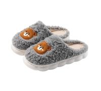 SYDUZAX Women Memory Foam House Slippers Comfy Faux Fur Lined Winter Warm Slippers Cute Animal Fluffy Bedroom Indoor House Shoes Teddy Bears Slide Shoes Fuzzy Plush Fleece Lined Anti-Skid Slipper