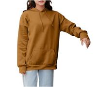 SYDUZAX Womens Hoodie Plain Classic Drawstring Hooded Sweatshirts with Pockets Long Sleeve Tops Casual Pullover Sweater Comfy Sportswear Loose Fit Coat with Hood Ladies Jumpers