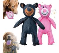 Sydzkjyxgs 2-Pack Unbreaka-Bear Dog Toy,Plush Bear For Aggressive Chewers Dog Companion, Mighty Bear Pet Toy Indestructible Tough Dog Squeaky Toys,