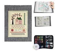 Sydzkjyxgs DIY Stitch Book 2026 New The Ultimate Embroidery Learning Books, Portable Embroidery Sampler Book Comes with Complete Toolkit & Instructional Tutorial Perfect for Craft Lovers (A Color)