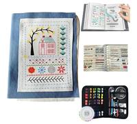 Sydzkjyxgs DIY Stitch Book 2026 New The Ultimate Embroidery Learning Books, Portable Embroidery Sampler Book Comes with Complete Toolkit & Instructional Tutorial Perfect for Craft Lovers (B Color)