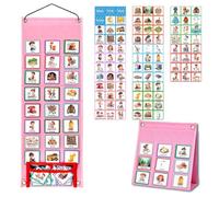 Sydzkjyxgs Visual Timetable for Kids 96 PECS Cards Daily Routine Chart 2 in1 Autistic Children Now and Next Board Learning Aids Tool, Support Communication for Kids Autism Preschool ADHD ASD