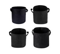 Syed Haider Limited 4 Packs, 7 Gallon Black Garden Planting Grown bags Premium Breathable fabric with handles.
