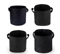 Syed Haider Limited Vegetable Grown Bags/Plants Grown Bags Design with Strap Handles..Garden Growing Bags.. (4, Pack10 Gallon., Black)