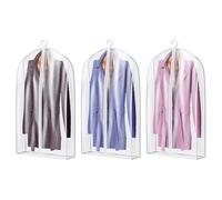 Syeeiex Breathable Organza Suit Bags and Garment bags with 7" Gussted, Suit Cover for Hanging Clothes Dustproof Coat cover Protector bags Wrinkle Free for Leather Clothing, Fur Coat, White, Set of 3