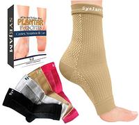 SyeJam Compression Running Sock Sleeve - Men and Women Low Cut Compression Socks for Comfort and Support - Lightweight Ankle Support Socks for Everyday Wear (Beige, S-M)