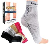 SyeJam Compression Running Sock Sleeve - Men and Women Low Cut Compression Socks for Comfort and Support - Lightweight Ankle Support Socks for Everyday Wear (White, L-XL)