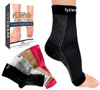 SyeJam Compression Running Sock Sleeve- Men and Women Plantar Fasciitis Low Cut Compression Socks for Pain Relief and Comfort - Ankle Support Socks for Soreness and Joint Pain (Black, S-M)