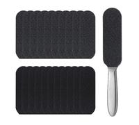 SYEYCW 1 Pcs Stainless Steel Handle, 20 Pcs Foot File Coarse Fine Grit Pads, Professional Foot Files and Callus Remover for Hard Skin, Double Sided Feet Skin Rasp Scrubber, for Bath Pedicure Salon