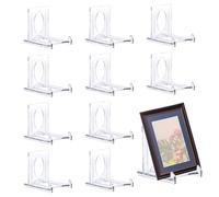 SYEYCW 10 Pcs Acrylic Display Stand, Clear Adjustable Clear Acrylic Plastic Display Stands, Multifunctional Card Display Stand, for Photos, Place Cards, Phones, Game Cards, Books
