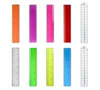 SYEYCW 10 Pcs Clear Plastic Rulers, 15cm / 6Inch, 30cm Fold Clear Geometric Measuring Ruler, for School, Office, Teacher, Student, Kids, Drawing, Crafts