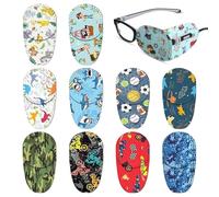 SYEYCW 10 Pcs Eye Patches, Eyes Patches for Adolescents, Cartoon Reusable Eyepatch, Colorful Eyes Patches, Eyepatch for Glasses Treat Lazy Eye Amblyopia Strabismus for Left and Right Eye