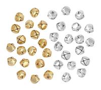 SYEYCW 100 Pcs Christmas Small Jingle Bells, 12mm Metal Craft Bells, Jingle Beads for Wreath Jewelry Making, for DIY Festival, Home, Christmas Party Decorations Supplies, Silver, Gold