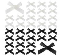 SYEYCW 100 Pcs Mini Bows for Crafting, Satin Craft Bow, 4.5 × 4 cm Little DIY Satin Bows, Cute Self Adhesive Bow for Craft Sewing Scrapbooking Christmas Party Wedding and Gift Wrapping, 2 Colors