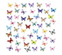 SYEYCW 100 Pcs Mini Butterflies for Crafts, Multicolor 3D Mini Resin Butterfly, for Nail Art Decorations, Dollhouse, Fairy Garden, Micro Landscaping Decoration, DIY Craft Accessories