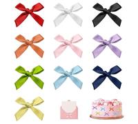 SYEYCW 100 Pcs Mini Ribbon Bows, Multicolor Craft Small Bows, Tiny Embellishment Bow, Satin Bowknot Decoration Accessories, for Sewing, Wrapping, Scrapbooking, Wedding, Gift, DIY Crafts, 10 Colors